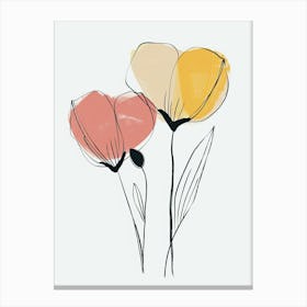 Columbus Flower Market Boho Minimalist Style Canvas Print