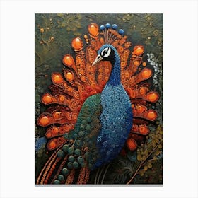 Default Australian Aboriginal Dot Painting Style Art Peacock 1 Canvas Print