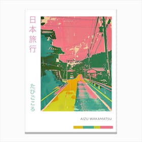 Aizu Wakamatsu Japan Duotone Silkscreen Poster Canvas Print