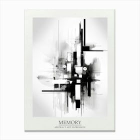 Memory Abstract Black And White 4 Poster Canvas Print