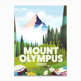 Mount Olympus Greece Travel poster Canvas Print