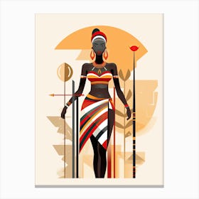 Minimalistic Grace: African Tribal Women Canvas Print