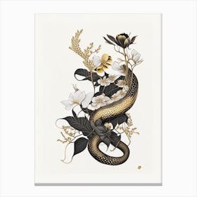 Trans Pecos Rat Snake Gold And Black Canvas Print