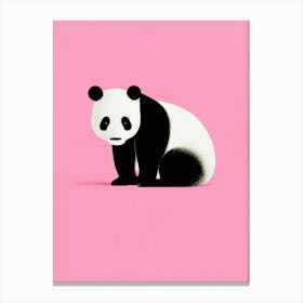 Giant Panda Exhibition Minimalist Retro Poster Canvas Print