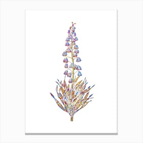 Stained Glass Persian Lily Mosaic Botanical Illustration on White n.0160 Canvas Print