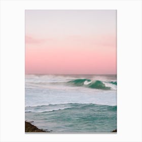 Hayle Towans Beach, Cornwall Pink Photography 1 Canvas Print