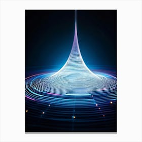 Abstract Vector Representation Of A Futuristic Concept Warp Lines Glowing With Neon Hues Converging (1) Canvas Print