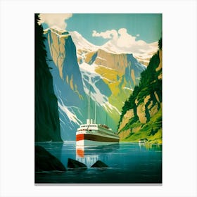 Norway Travel Poster Canvas Print