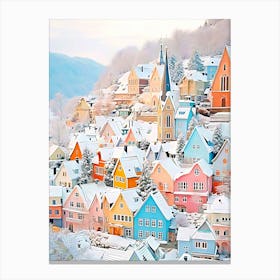 Landscape, House, Winter Canvas Print