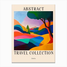 Abstract Travel Collection Poster Zambia 3 Canvas Print