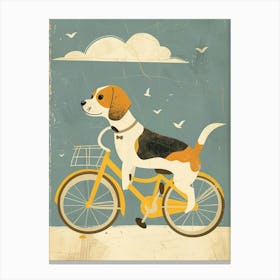 Beagle On A Bike 3 Canvas Print