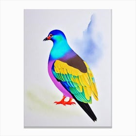 Pigeon Watercolour Bird Canvas Print