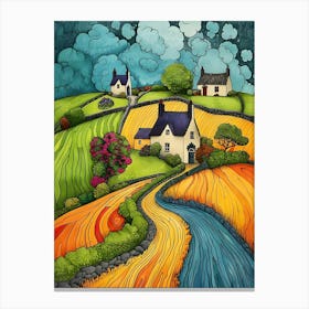 Ireland Countryside Contemporary 9 Canvas Print