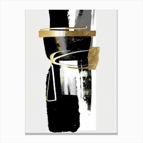 Abstract Black And Gold Painting 9 Canvas Print