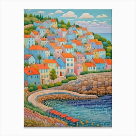 Colourful Seaside Village Canvas Print