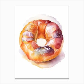 Apple Fritter Donut Cute Neon 5 Canvas Print