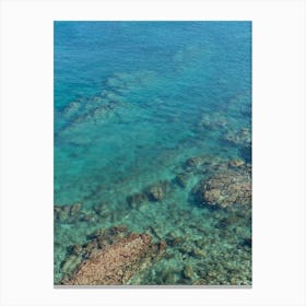 Clear sea water on the rocky Mediterranean coast Canvas Print