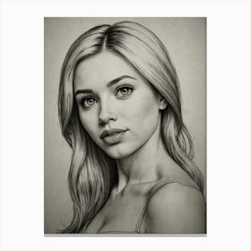 Girl With Long Blonde Hair Canvas Print
