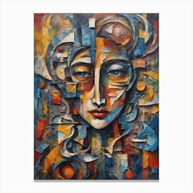 Abstract Art On A Woman S Face Canvas Print