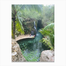 Waterfall In Cancun Canvas Print