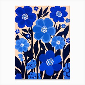 Blue Flower Illustration Forget Me Not 2 Canvas Print