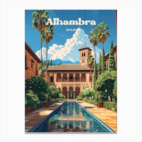 Alhambra Spain Islamic Travel Art Canvas Print