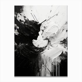 Conflict Abstract Black And White 4 Canvas Print