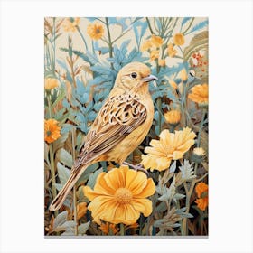 Yellowhammer 4 Detailed Bird Painting Canvas Print