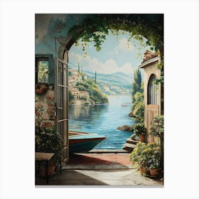 Boathouse Pond View Canvas Print