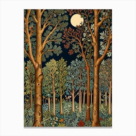 William Morris Forest At Night 13 Canvas Print