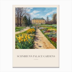 Schnbrunn Palace Gardens Vienna 3 Vintage Cezanne Inspired Poster Canvas Print