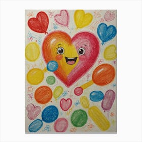 Heart With Balloons 1 Canvas Print