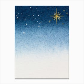 Watercolor Starry Sky blue Canvas Print