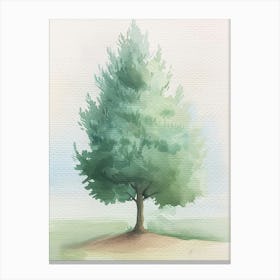 Cypress Tree Atmospheric Watercolour Painting 1 Canvas Print