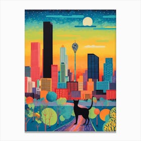 Dallas, United States Skyline With A Cat 3 Canvas Print