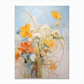 Abstract Flower Painting Calendula Canvas Print