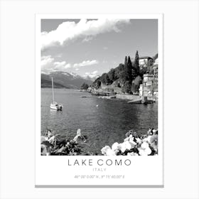 Lake Como Italy Black And White Canvas Print