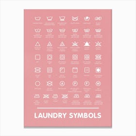 Care Symbols Guide For Laundry Lovers   Pink Canvas Print