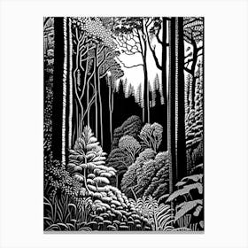 Bernheim Arboretum And Research Forest, 1, Usa Linocut Black And White Vintage Canvas Print
