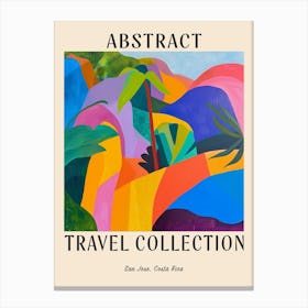 Abstract Travel Collection Poster San Jos Costa Rica 1 Canvas Print