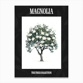 Magnolia Tree Pixel Illustration 3 Poster Canvas Print