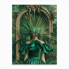 Woman In A Green Dress 2 Canvas Print