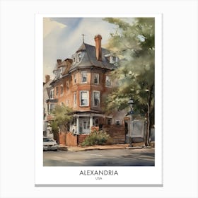 Alexandria 2 Watercolour Travel Poster Canvas Print