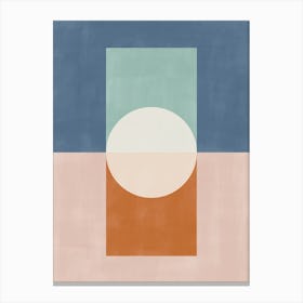 Geometric Terracotta Navy No.1 Canvas Print