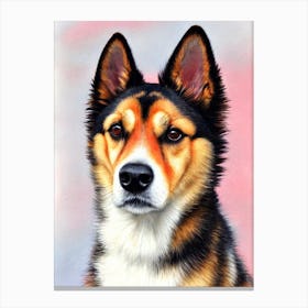 Norwegian Buhund 2 Watercolour dog Canvas Print