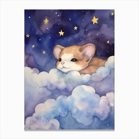Baby Ferret 2 Sleeping In The Clouds Canvas Print
