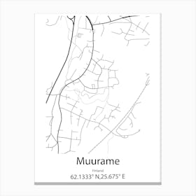 Muurame,Finland Minimalist Map Canvas Print