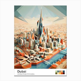 Dubai, United Arab Emirates, Geometric Illustration 2 Poster Canvas Print