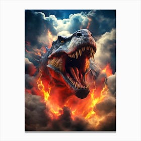Dinosaur In The Sky Canvas Print