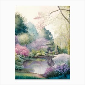 Birmingham Botanical Gardens, Usa Pastel Watercolour Canvas Print